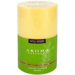 Aroma Naturals Relaxing VegePure Aromatherapy 3" x 5" Soy Pillar Candle